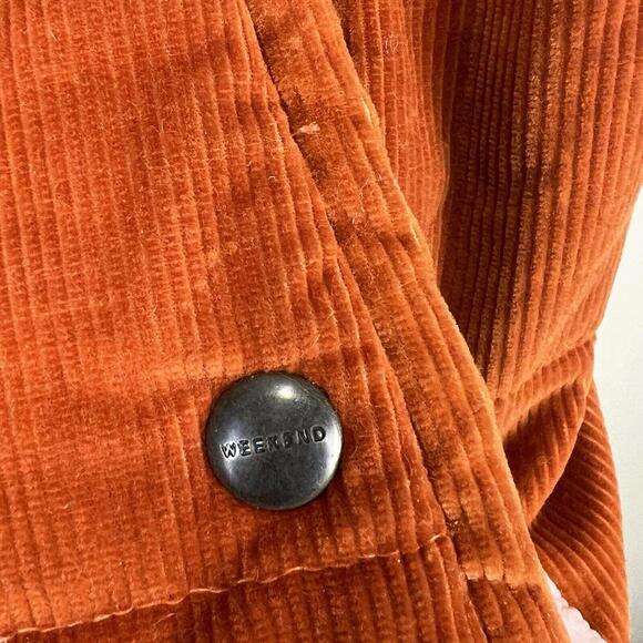 Max Mara Weekend By Max Mara Deep Orange Corduroy Lined Vest Size 4 - Picture 4 of 8